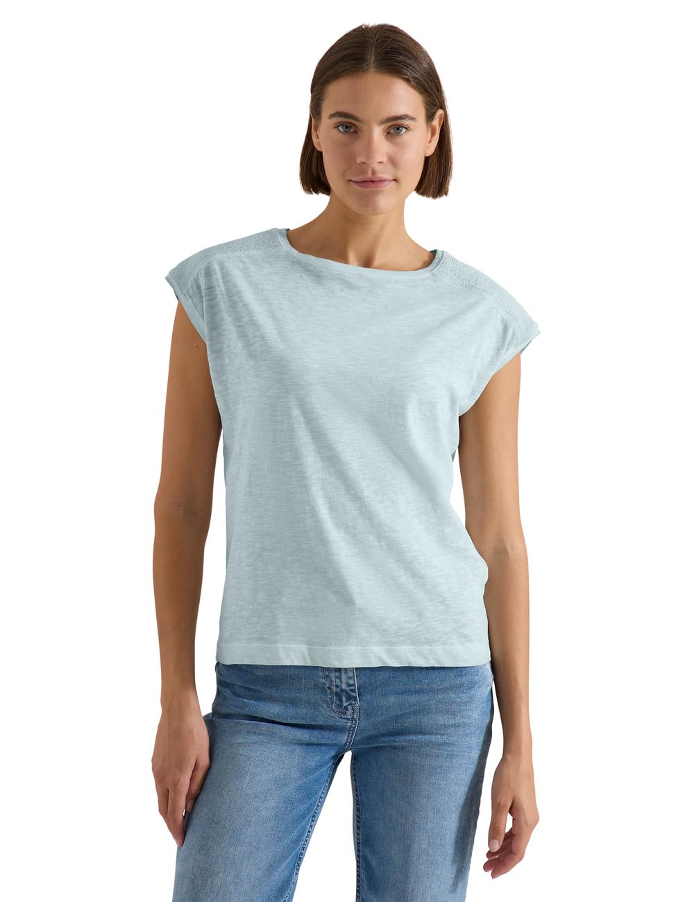 Cecil Jersey T-Shirt in Garment Dye Look Crystal Mint XS