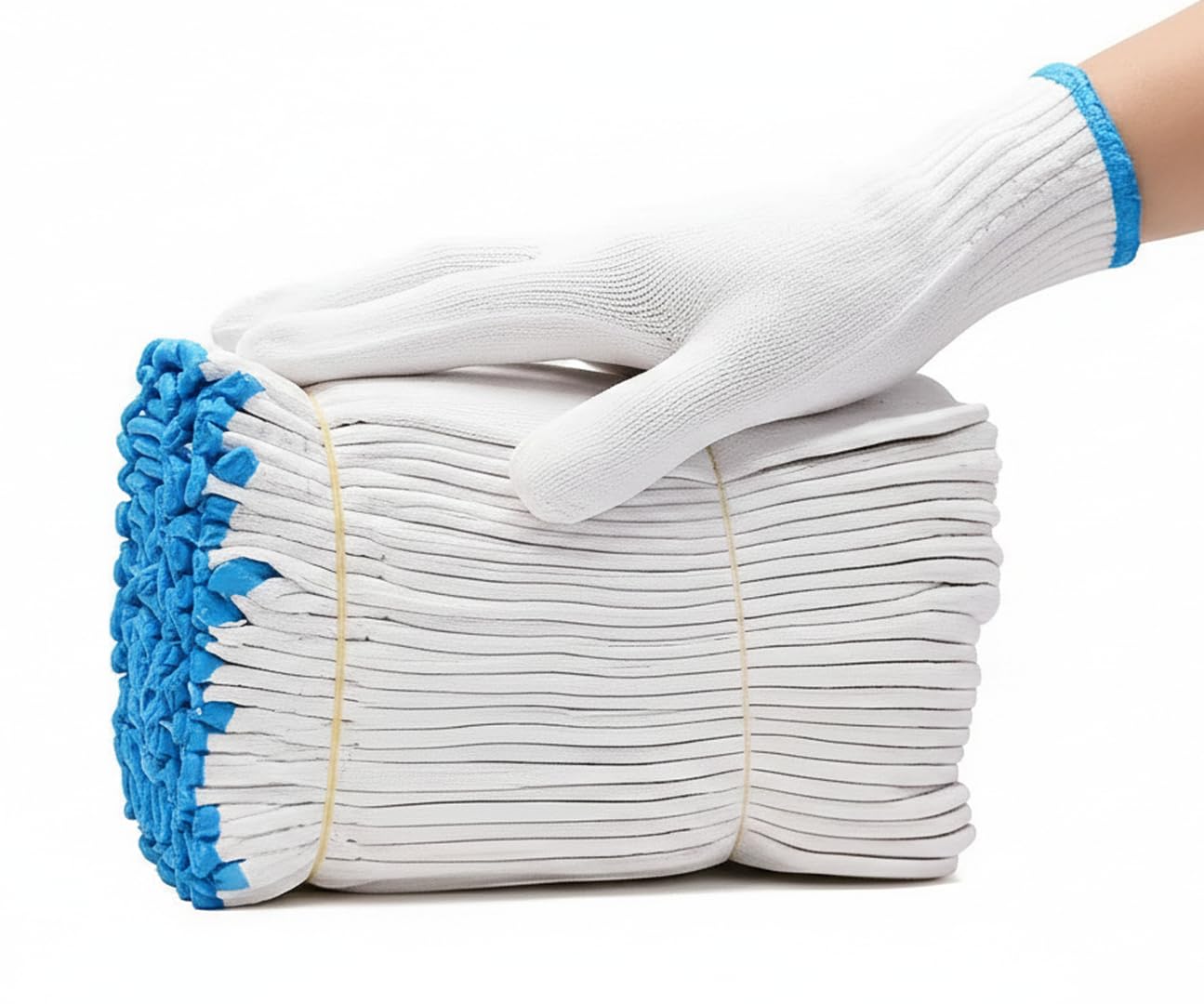SFD Pack of 10 Cotton Knitted Industrial Grade Hand Gloves, Unisex, Reusable and Washable, White (Pair of 5)-image-7