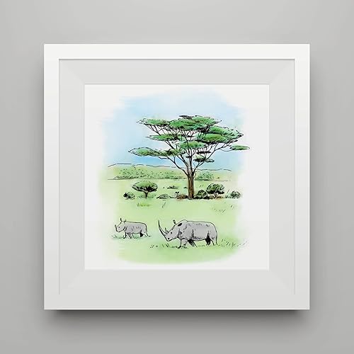 Miniatura 5 de Rhino - Sellos transparentes para hacer tarjetas, sellos de goma transparente de animales salvajes, sellos de fondo de árbol para decoración de