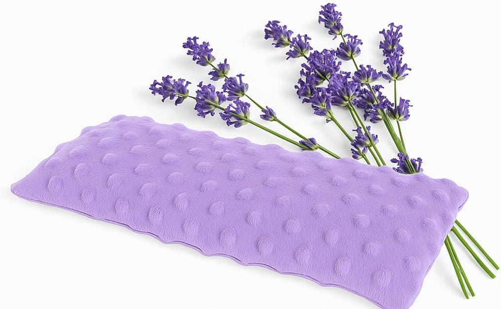 Lookix Lavender Eye Pillow- a Natural Soothing Hot & Cold Aromatherapy Eye Mask for Yoga, Meditation, Relaxation (Lavender)