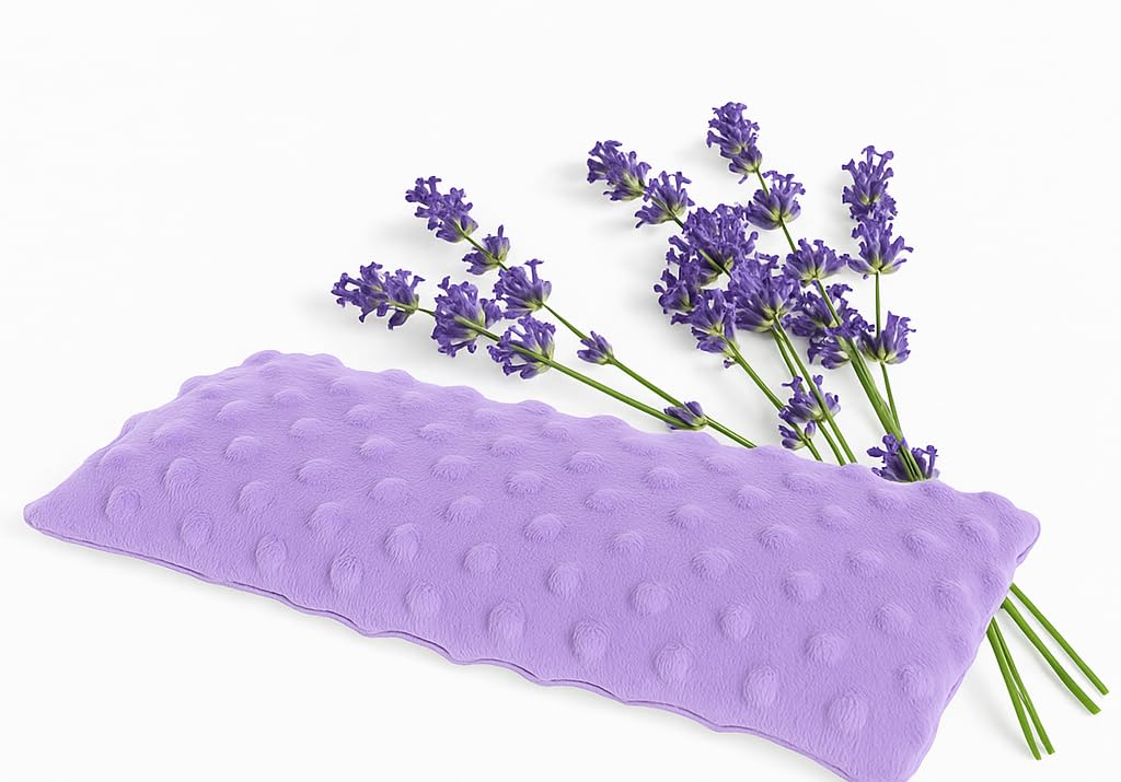 Lookix Lavender Eye Pillow- a Natural Soothing Hot & Cold Aromatherapy Eye Mask for Yoga, Meditation, Relaxation (Lavender)