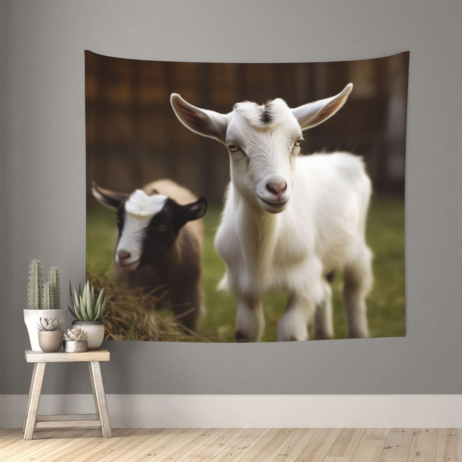 FodPand Cute Goat Tapestry for Bedroom Aesthetic, Wall Hanging Tapestries Art Decor Backdrop Wall Tapestry for Dorm Living Room Funny Poster Party Banner Background 51" X 60"