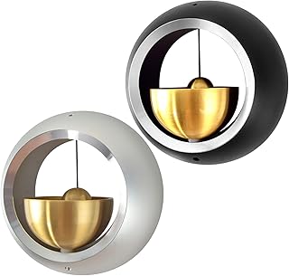 2PCS Magnetic Shopkeepers Bell for Door Opening, Aluminum Doorbell Chime for Refrigerator, Room, Porch, Garden, Backyard, Restaurant,Home Garden Windchime Housewarming Gift (Black & Silver)