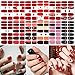 UFLF 12 Blatt Nagelfolie Rot Nagelsticker Valentinstag Selbstklebend Nagelaufkleber Nail Art Aufkleber Nail Stickers Nageltattoos Nagel Decals DIY Nagelkunst Nageldesign