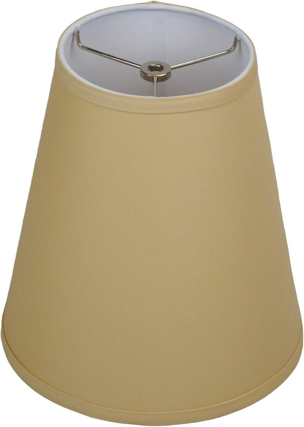 FenchelShades.com Lampshade 6" Top Diameter x 10" Bottom Diameter x 11" Slant Height with Washer (Spider) Attachment for Lamps with a Harp (Linen Khaki)