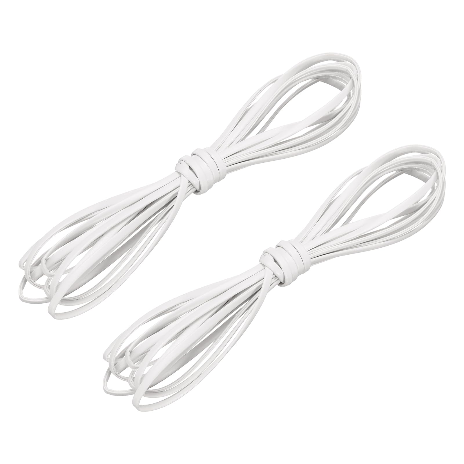 sourcing map 2 Bundles Flat Leather Cord, 5.5 Yards 5mm Leather Crafts Lacing Strip, White
