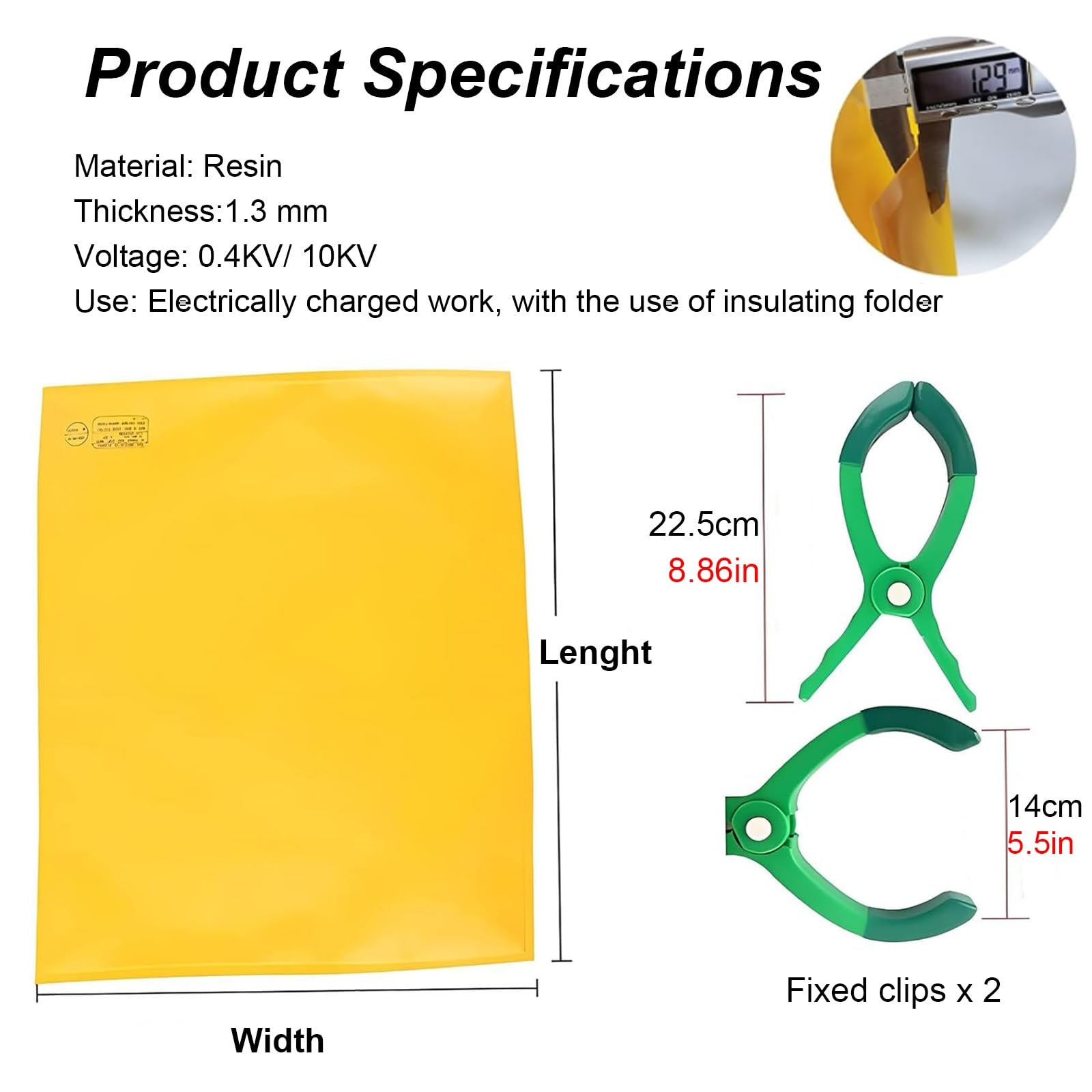 Couverture Isolante Électrique Tapis de Sécurité Portable Travail pour Électricien, Haute Tension 0,4/10 KV Protection Isolante Couverture en Résine(0.4KV,100x150cm(39 3/8" x 59"))