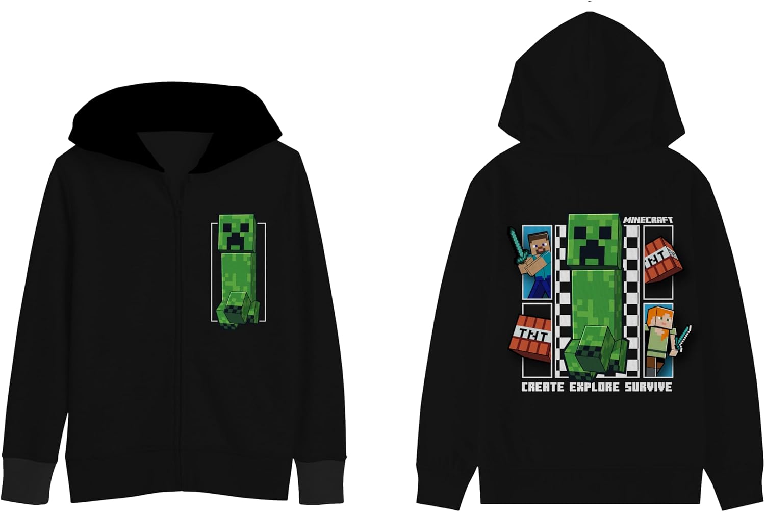 Bioworld Youth Boys Minecraft 3 pc Hoodie Jogger T-shirt combo - Image 5