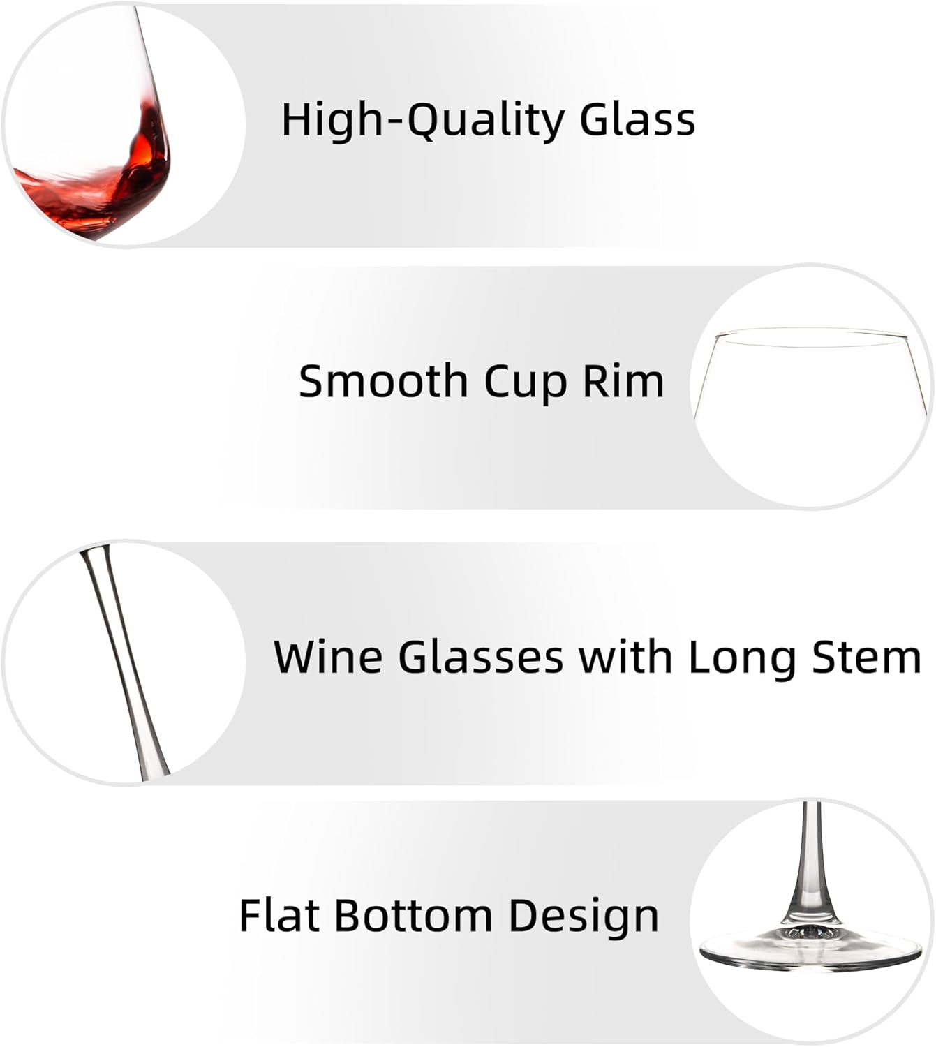 UMEIED Red Wine Glasses Set (20 Oz, Set of 6), Burgundy Wine Glasses Long Stemmed Crystal Clear Wine Glasses, Perfect for Wine Tasting, Anniversary, Wedding, Party and Home - Image 3