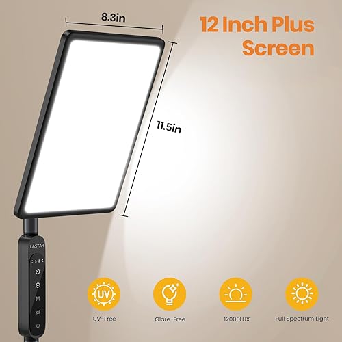 Miniatura 7 de LASTAR Lámpara de terapia de luz, luz de terapia de 12000LUX, lámpara solar de espectro completo, control remoto4 temperatura de color5 brillo4