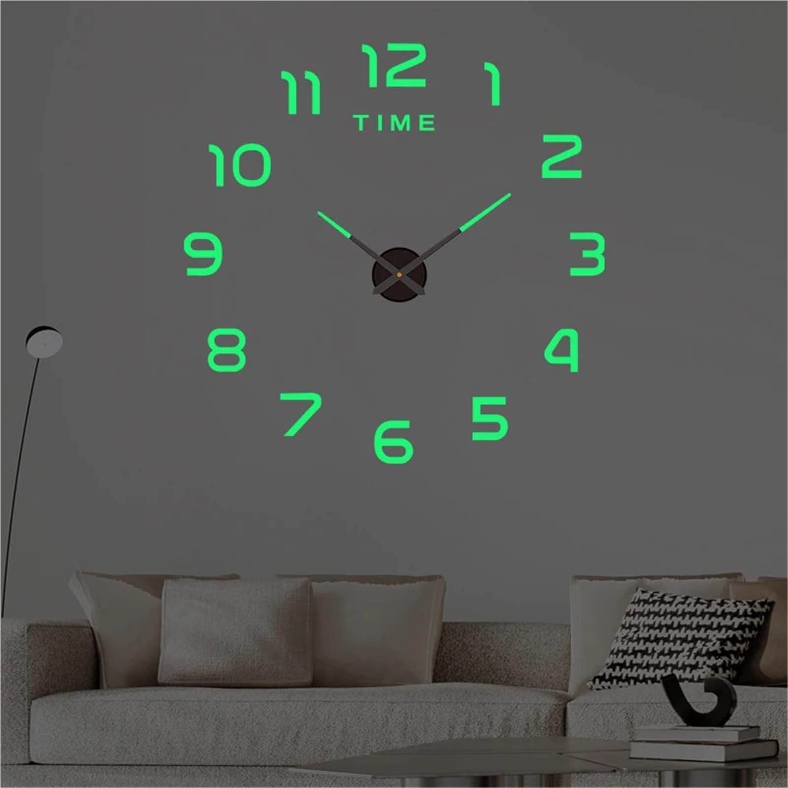 Horloge Murale numérique 3D créative, Chiffres Romains, Miroir, Grande Horloge Ronde, Auto-adhésive, DIY Bricolage pour Le Salon Et La Chambre(Black)