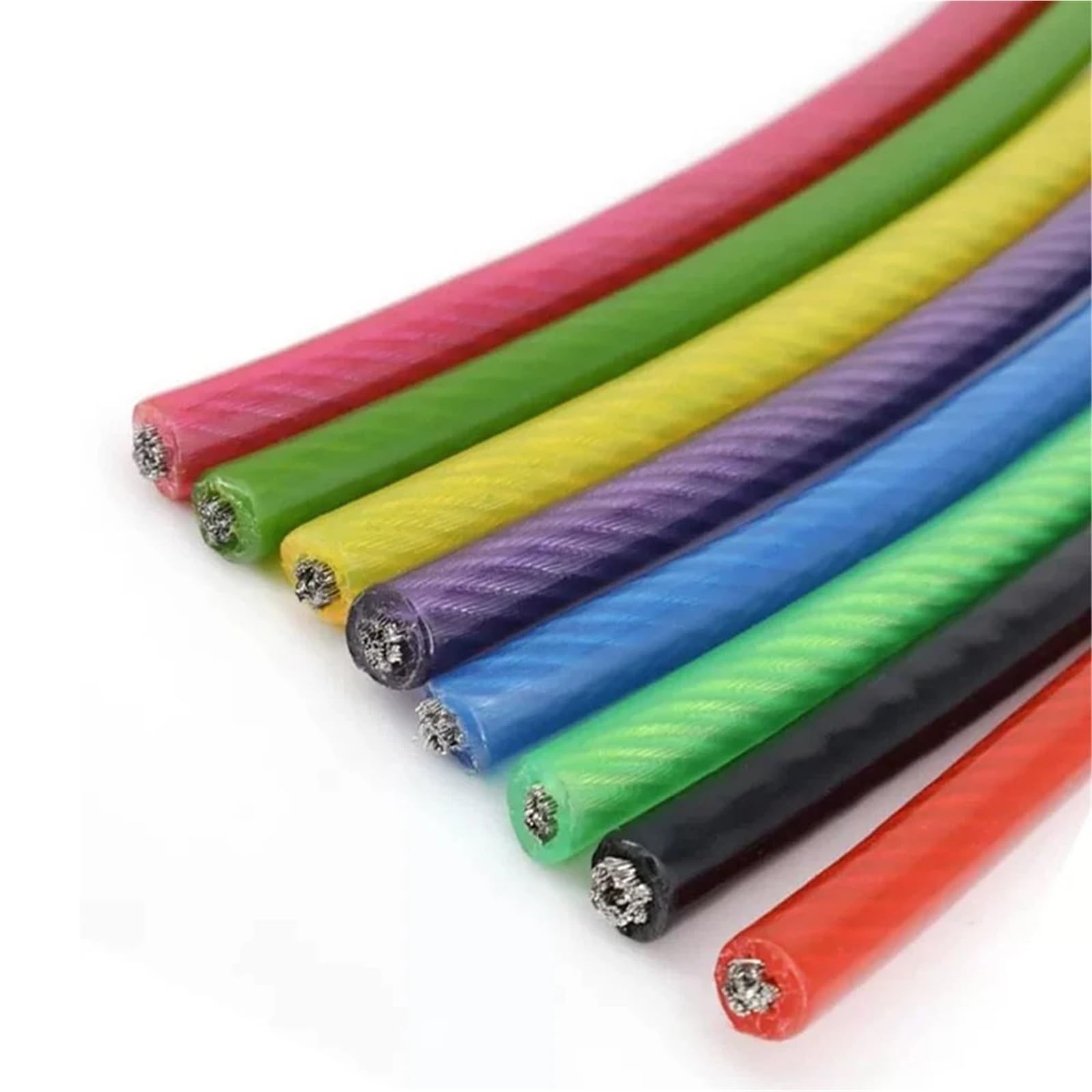 Alambre De Acero Plastificado Cable de acero inoxidable 304 recubierto plástico PVC 50,0 m(Red,3.0mm after coating)