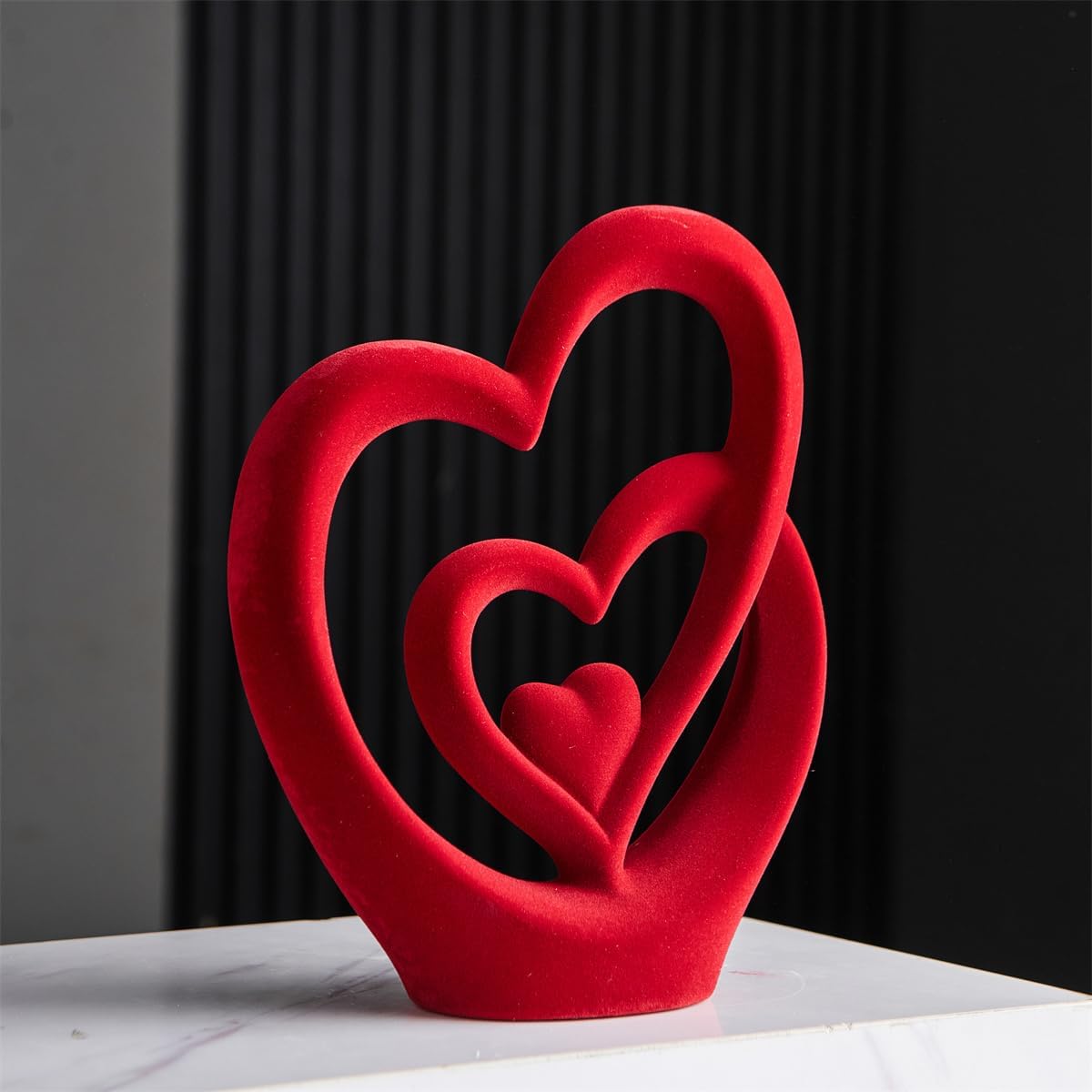 AWNR Red Heart Hands Sculpture,Small Shelf Decor,Tv Stand Decor Items for Living Room,Apartment,Office