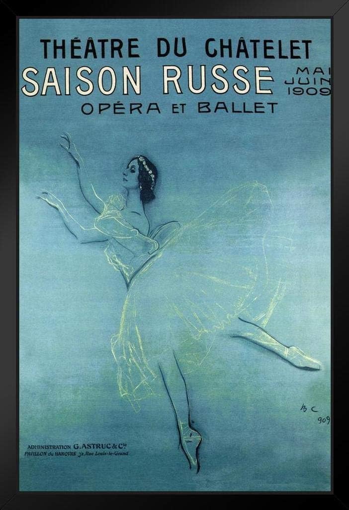 Amazon Com Saison Russe Theatre Du Chatelet Opera Theater Ballet Ballerina Dancer 1909 French Vintage Art Print Stand Or Hang Wood Frame Display Poster Print 9x13 Posters Prints