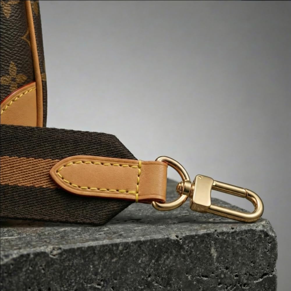 Wide Purse Strap Crossbody Replacement Strap for Handbags Adjustable Black and Brown Leather Purse Strap