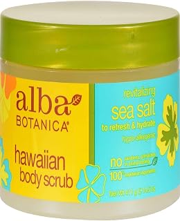 Alba Botanica Revitalizing Sea Salt Hawaiian Body Scrub - Deep Exfoliating Detox & Hydration, 14.5 oz Cruelty-Free