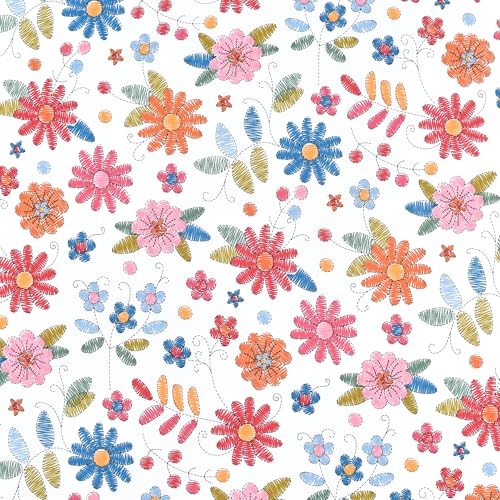 Image of Scientific Sleep Kids Hand Sketch Flower Leaves Pastoral Garden Cute 100% Cotton 3 Pcs Twin Bed Sheet Set Kids Girls Teen, Flat Sheet & Fitted Sheet & Pillowcase Girls Room Decro Bedding Set