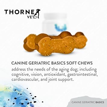 ThorneVET Canine Geriatric Basics Senior Dog Multi-Vitamin/Mineral Formula Supports Healthy Cognition, Joints, and Eyes, 90 Soft Chews