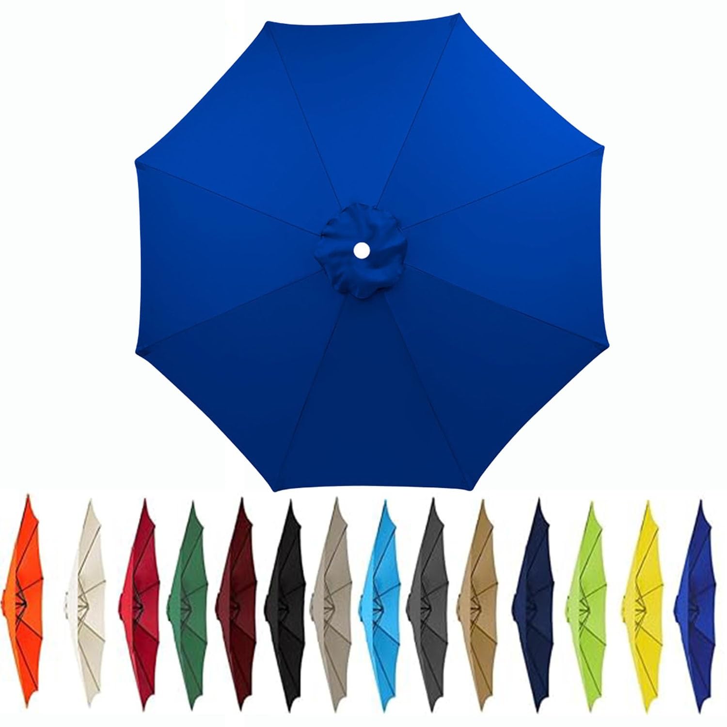 JORTUIO Outdoor Patio Umbrella Replacement Canopy,6 Ribs/8 Ribs Umbrella Canopy Cover, Protective Replacement Parasol Fabric Standby Cover,Canopy Only(Color12,6.5ft(2.0m)/6ribs)