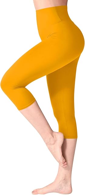 SINOPHANT High Waisted Capri Leggings for Women, Buttery Soft Elastic Opaque Tummy Control Leggings, Cropped Trousers for Workout Gym Yoga