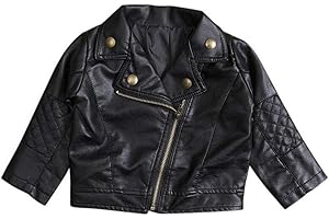 PU Faux Leather Baby Girl Jacket