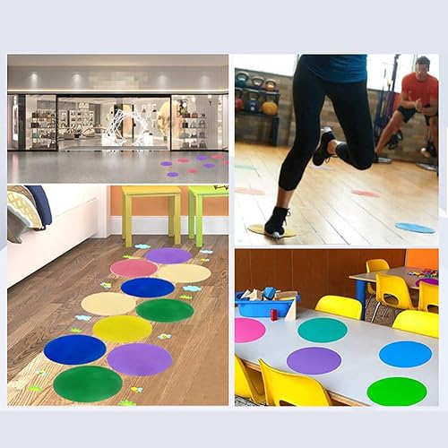 Miniatura 3 de 20 unidades de coloridos círculos de borrado en seco autoadhesivos para el suelo del aula, calcomanías de puntos extraíbles, calcomanías de pizarra