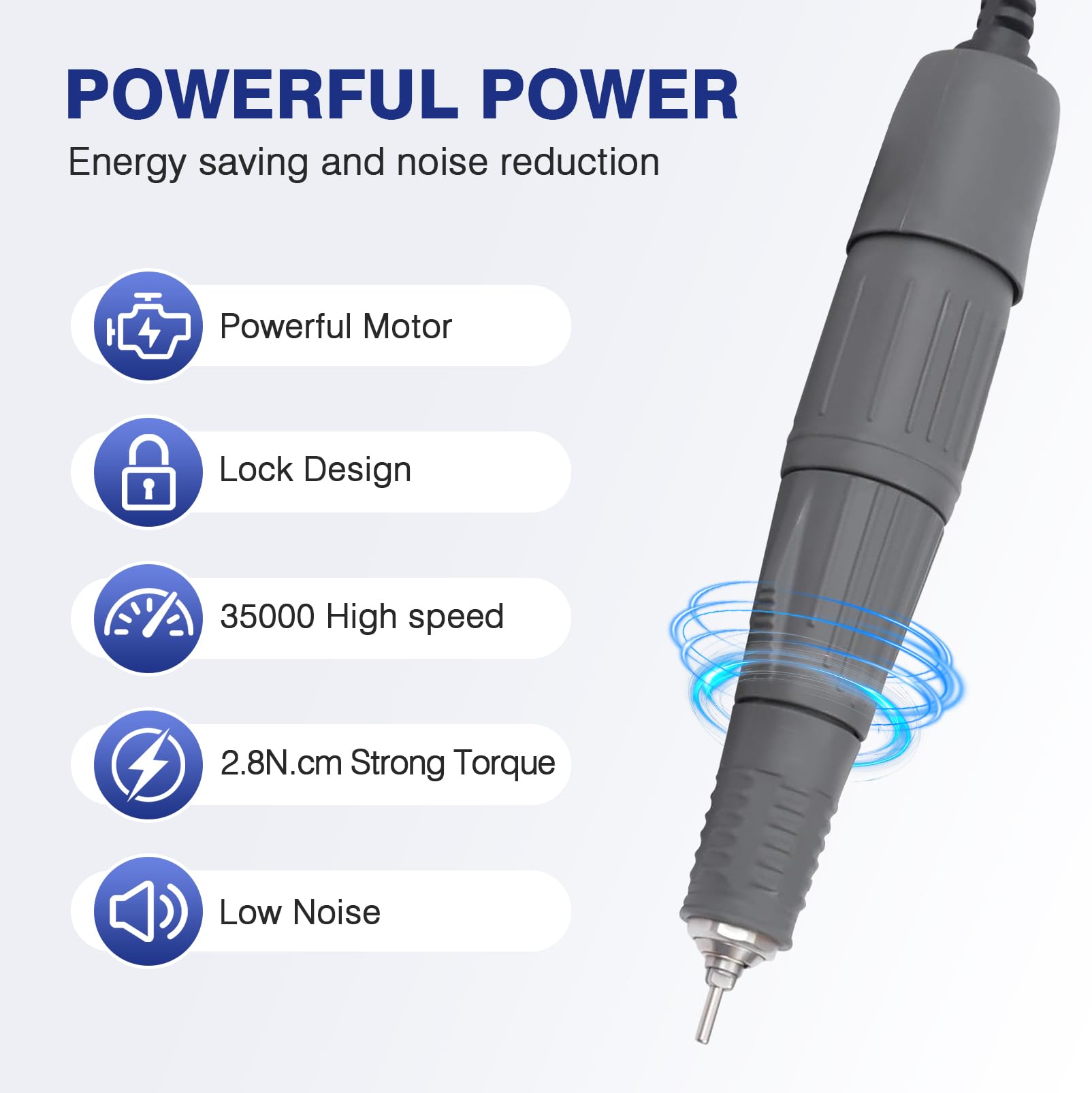 Labor Mikromotor, Mikro-Motor-Griff mit Bügel und Fußpedal, Elektro Mikromotor, 0-35000 U/min, 65W Mikromotor Poliermaschine für Schmuckherstellung, Jade, Glas, Keramik und Kernschnitzerei