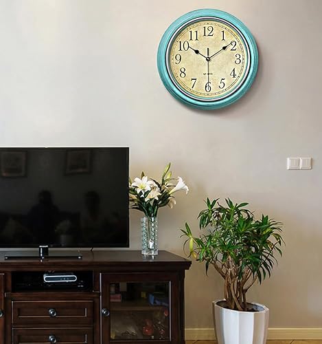 Miniatura 3 de Reloj de pared de 12 pulgadas, funciona con pilas, relojes silenciosos retro para sala de estar, cocina, oficina, escuela, aula, decoración del