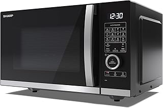 SHARP YC-QC254AU-B 25 Litre 900W Digital FLATBED Combination Microwave Oven with 1050W Grill, 10 power levels, ECO Mode, defrost function, LED cavity light - Black