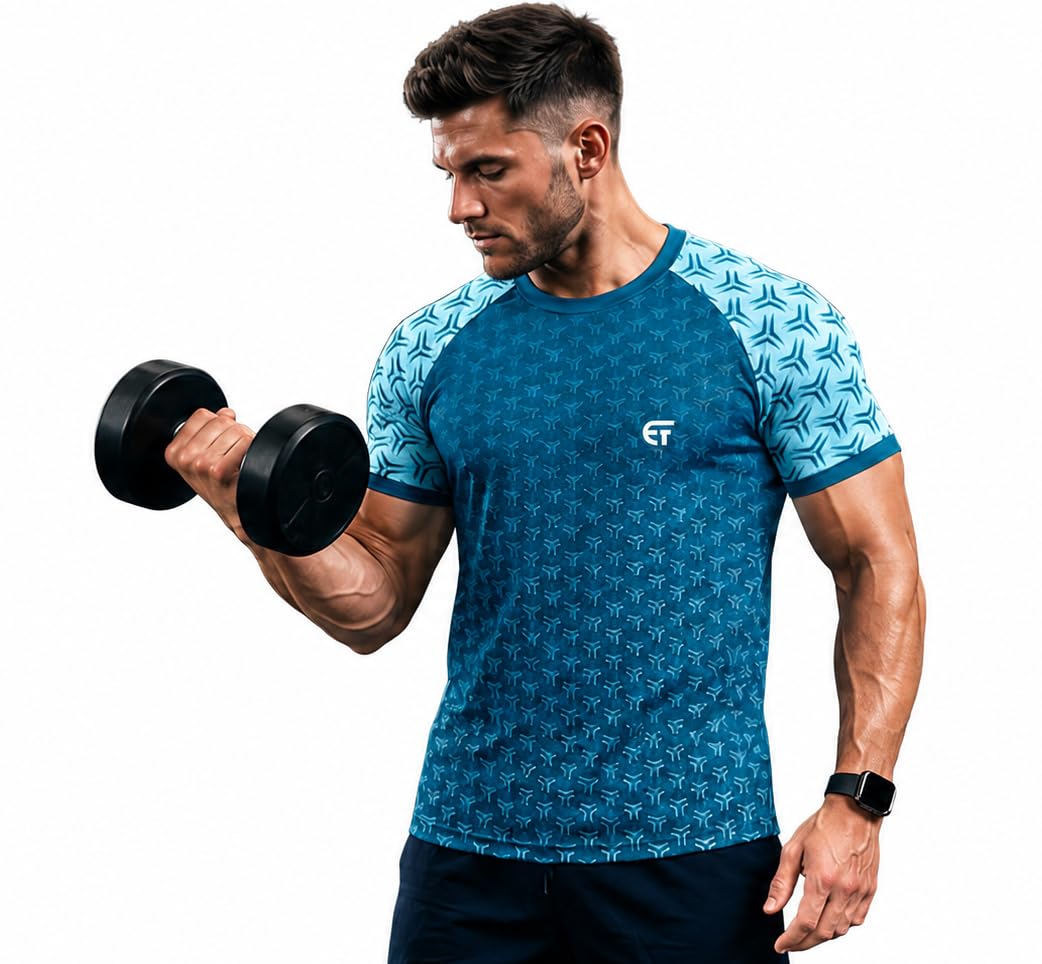 Men's Sports T-Shirt | Quick Dry Activewear | Raglan Sleeve | Athletic Fit Gym & Running Tee-picture-31
