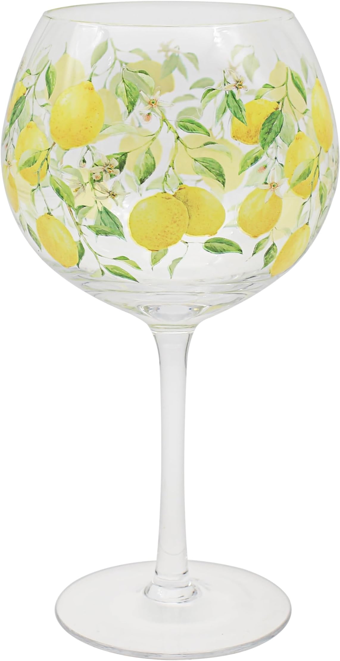 Hand Painted Lily Flowers Design Cocktail Gin Tonic Wine Balloon
