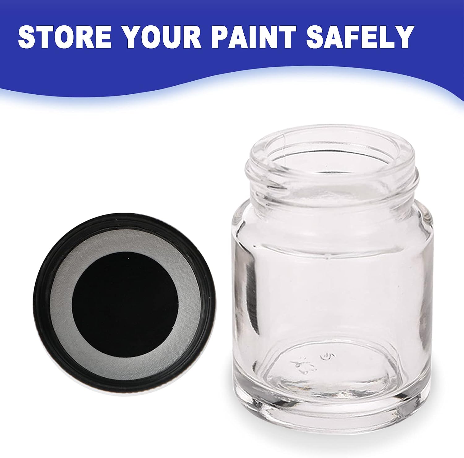 10pcs Airbrush Bottles 3/4oz 22cc with Plastic Lids Kit and Extra 5pcs Lids 5pcs O-Ring, Air brush Paint Storage Jars Store Pigments Color Inks