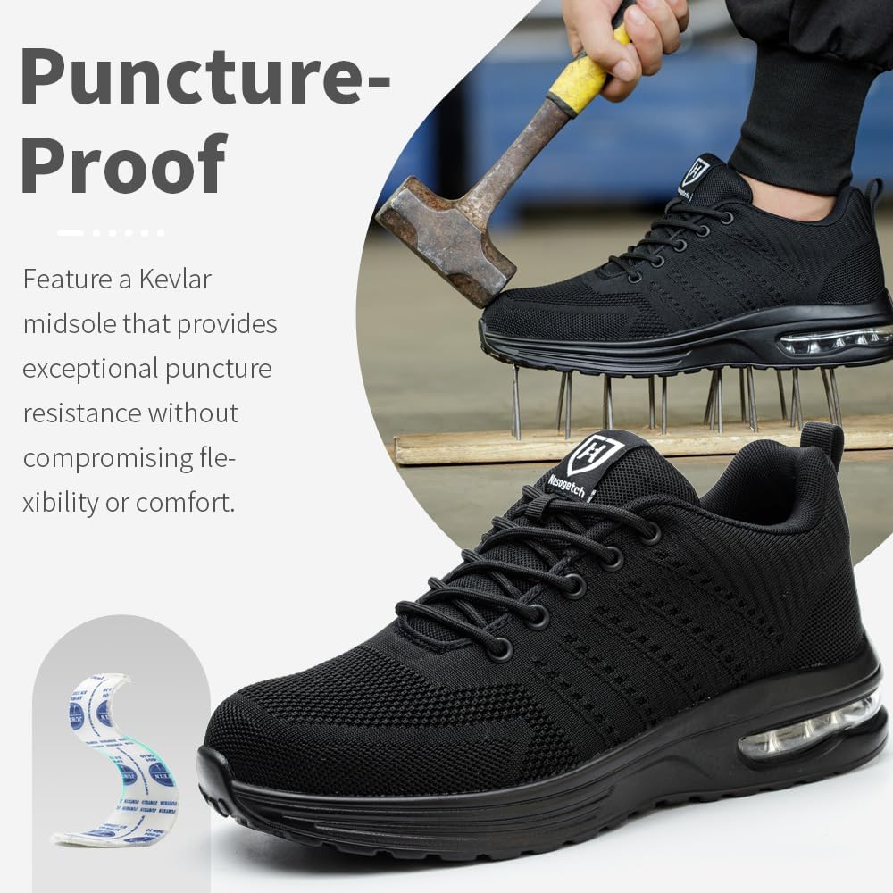 Nasogetch Safety Shoes Women Men Steel Cap Shoes Work Shoes Sporty Breathable