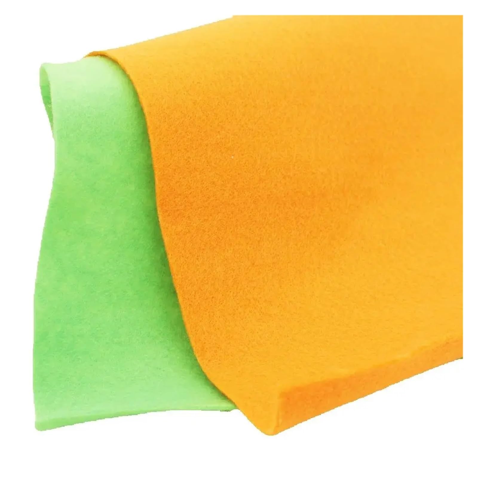 Tejido De Fieltro Fieltro verde y amarillo de 25 cm x 28 1,2 mm grosor for manualidades, costura confección. Material: poliéster. Paquete 12 unidades