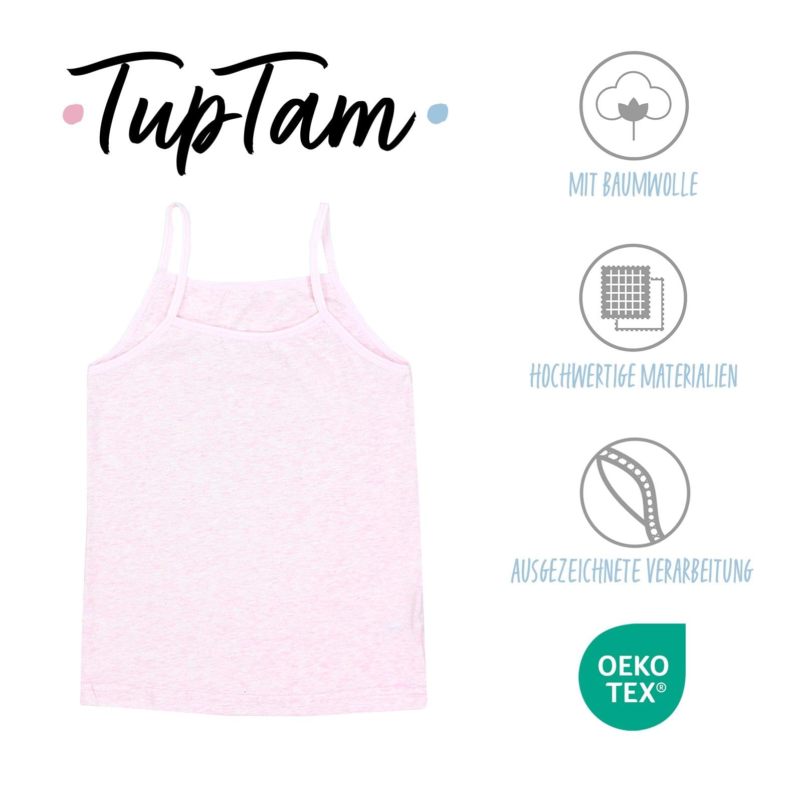 TupTam Mädchen Unterhemd Spaghettiträger Top – Atmungsaktive Unterhemden Mädchen im 5er Pack