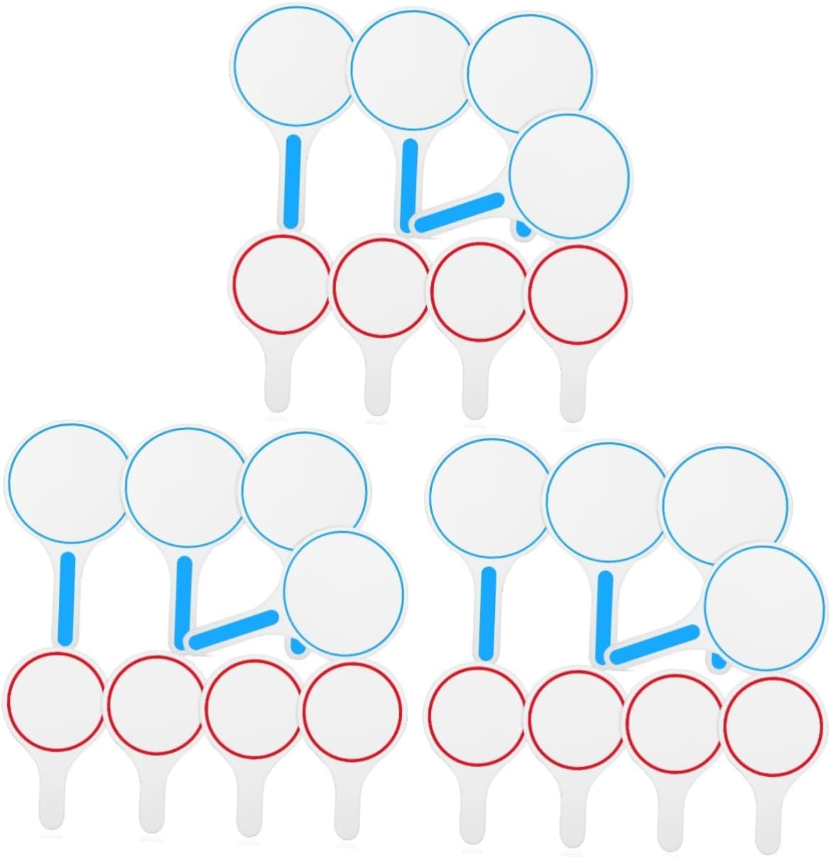 jojofuny 24pcs Handheld Dry Erase Answer Scoreboard Blank Whiteboard for Classroom Teaching Voting and Games Single-Sided Design