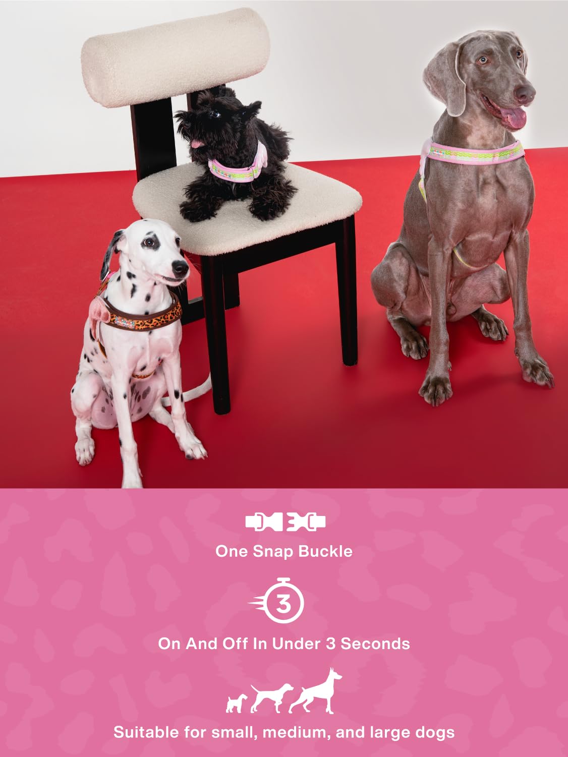 Pettorina per cani No Pull (rosa Sakura, L)