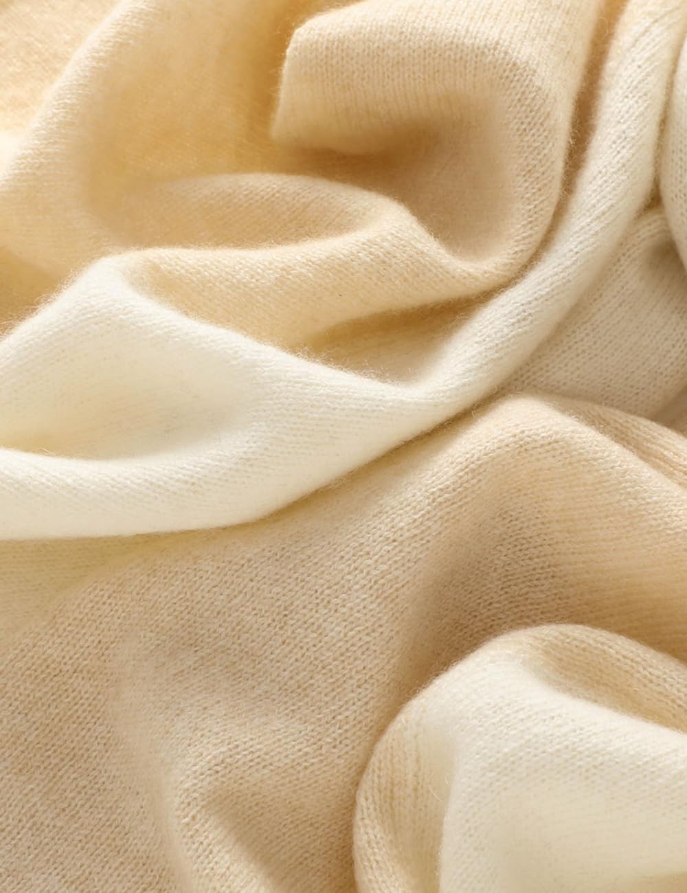 100% Cashmere Two-Tone Winter Scarf,Soft Knit Wrap, Classic Style Cold Weather Accessory ZX2245