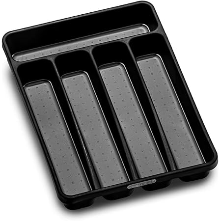 madesmart Silverware Tray-CARBON COLLECTION Soft-Grip Lining & Non-Slip Rubber Base & BPA-Free, Mini