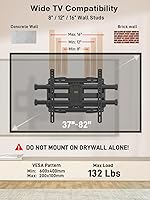 Vista 7 de USX Mount Soporte de pared para TV de movimiento completo para televisores de 37 a 82 pulgadas, soporte de pared giratorio e inclinable para TV
