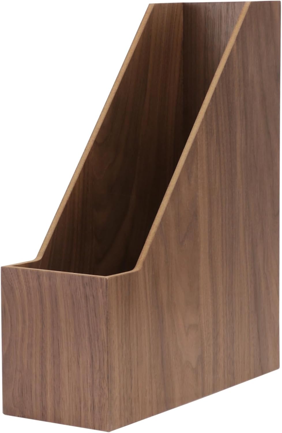 Gadpiparty 1Pc Large Capacity Wooden Book Storage Box Chic Walnut File Organizer for Books Design for Home and Office Book Rack for Desk Organization