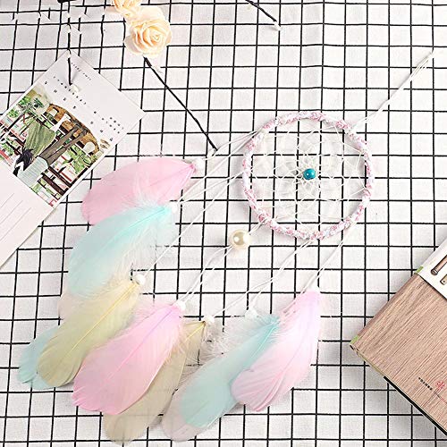 4.3 * 18.1 polegadas Madeira + Pena Material Car String Decoração, Dream Catcher Supplies Decoração