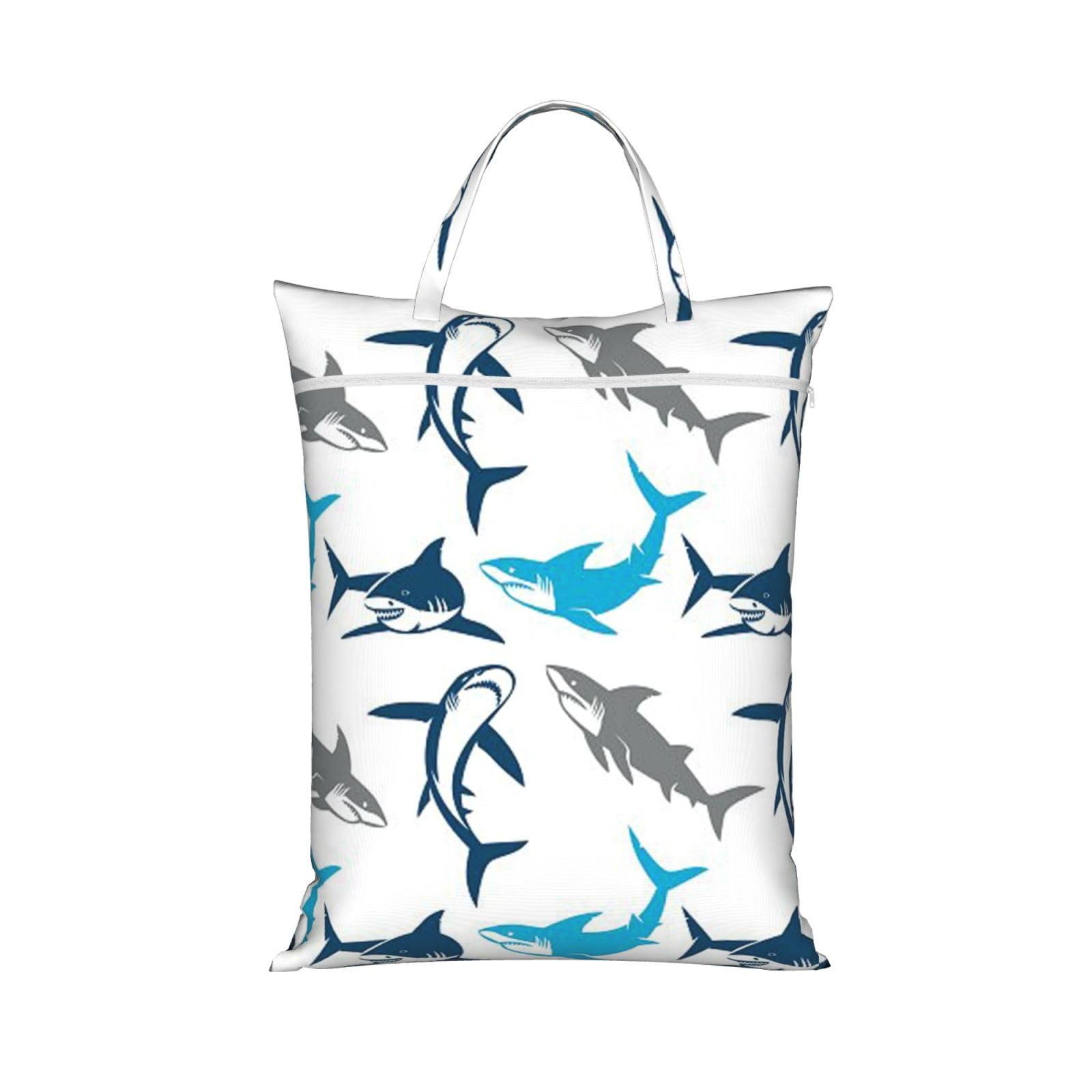 YFSGDLBN Sharks printed Travel dirty laundry bag clothes pack Storage Basket Bag