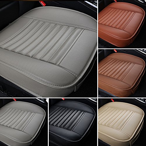 DEALPEAK PU Leather Car Seat Cushions Four Seasons General Breathable Car Interior Seat Cushion Cover Chair Mat Protector