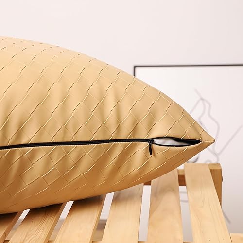 Miniatura 5 de lifein Juego de 2 fundas de almohada de 12 x 20 pulgadas, fundas de almohada de cuero bohemio, fundas de almohada decorativas para granja, fundas de