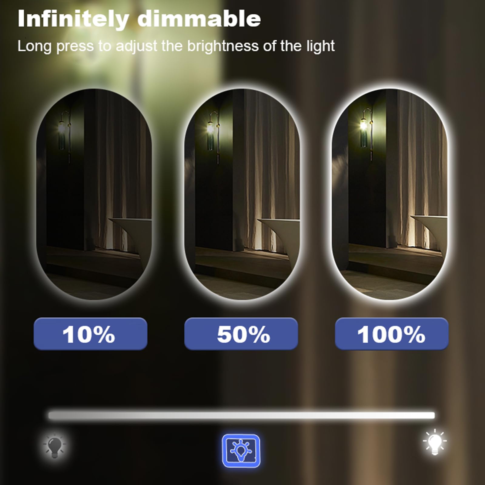 Specchio Da Bagno A LED Specchio Ovale Specchio Illuminato Specchio Trucco Montato A Parete, 3 Temperature Di Colore, Dimmerabile Senza Interruzioni, Pulsante A Sfioramento Intelligente(Size:60x90cm