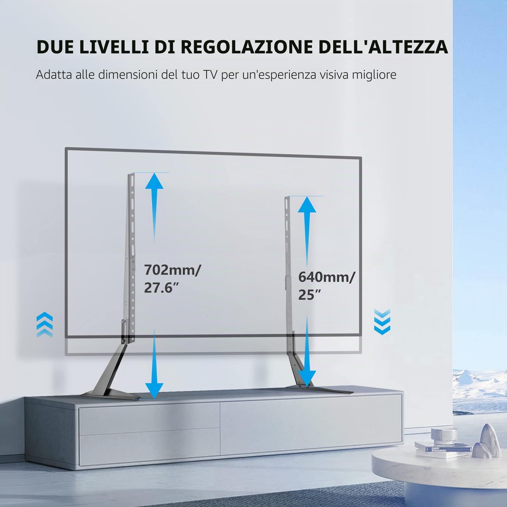 Suptek Supporto Piedistallo TV per Schermi da 22 a 65 pollici LCD LED Plasma - Altezza Regolabile fino a 50kg VESA Fino a 800x400mm ML1760