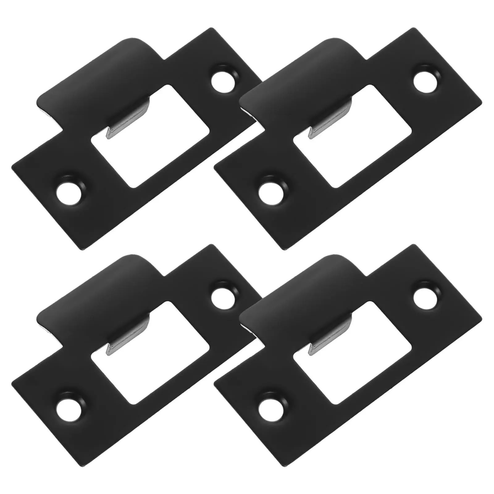 Lot de 20 plaques de gâche de porte - Plaques de guidage - Noir - Renfort - Matériel de pêne dormant - Compatible avec les portes intérieures en bois