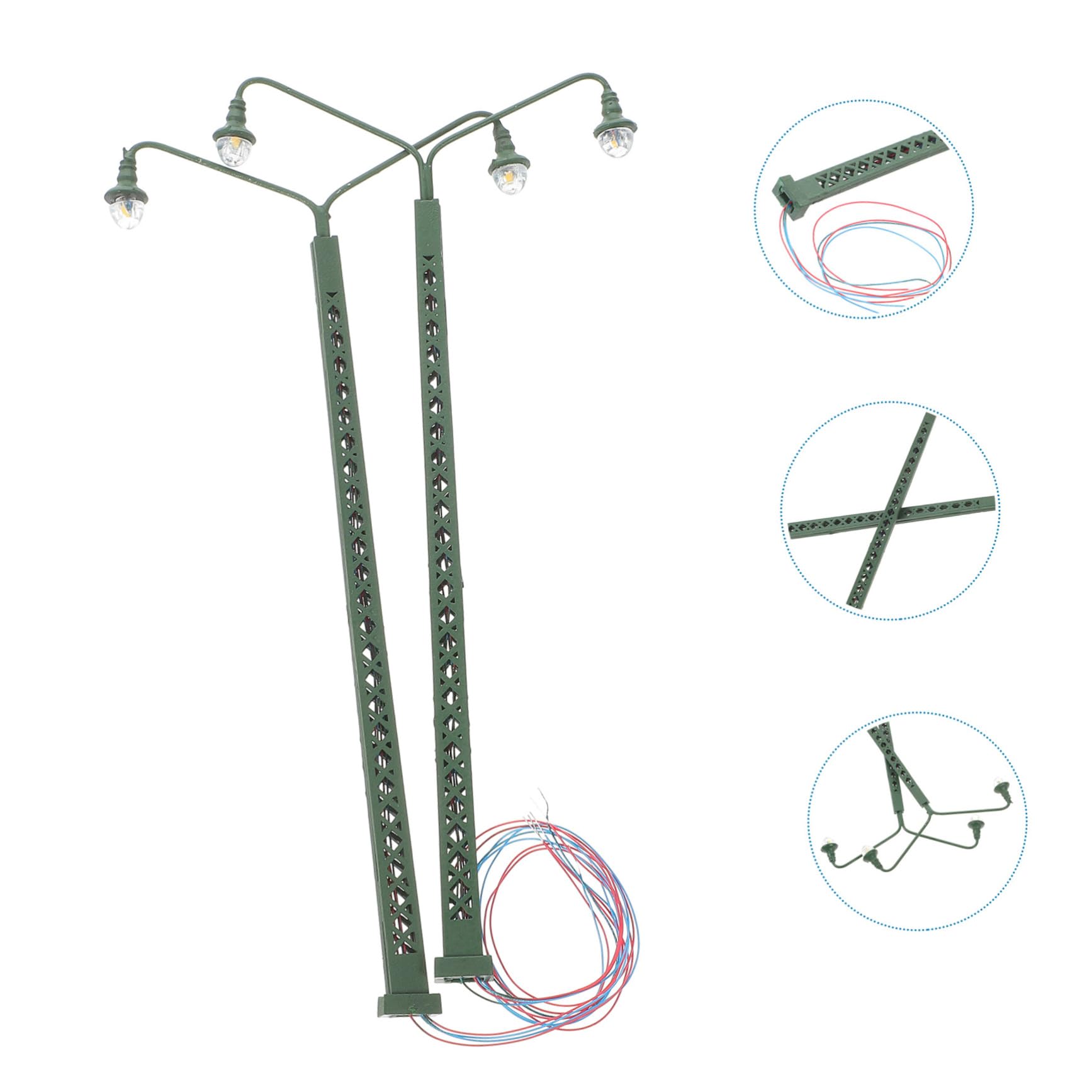 CORHAD 2pcs Model Railroad Scenery Signal Light Led Model Railway Train Lamp Post Realistic Mini House Decor for Table Layout