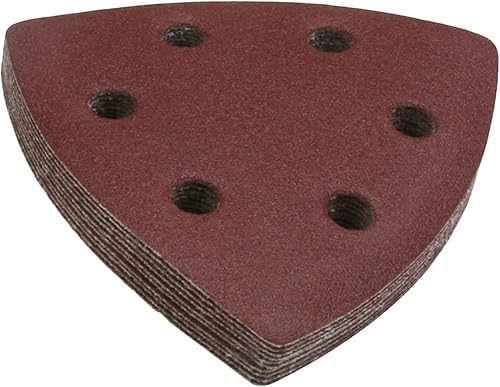 Miniatura 37 de Utoolmart Papel de lija para detalles, papel de lija triangular, almohadillas de lijado de gancho y bucle, multiherramienta oscilante triangular, 15